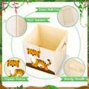 Kigley 6 Pcs Collapsible Cube Storage Bins Kids Foldable Storage Cube Organizer Fabric Toy Box Decorative Kids with Handles for Home Nursery Bedroom, 10.6 x 10.6 Inch(Vivid Animal)