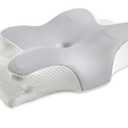 Cervical Neck Pillow – Ergonomic Neck Pain Relief Pillow, Contour Memory Foam Orthopedic Support, Ideal for Side Back Stomach Sleepers with Cooling Breathable Pillowcase