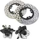 WFLNHB Front Brake Calipers Brake Rotors Replacement for Yamaha Grizzly 350 YFM350 400 YFM400 450 YFM450 2007-2014 3GD-2580T-01-00 3GD-2580U-01-00 5ND-F582T-00-00