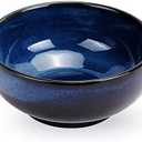 GRABADO Handmade Large Salad Bowls, Ceramic Bowl 60oz for Eating, Porcelain Serving Bowl Glazed, Popcorn Bowl 8"，Decorative Bowl for Salad, Ramen, Soup and Fruit,Dishwasher Microwave Safe(Sky Blue)