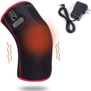 Knee Massager with Heat & Vibration, Heated Knee Brace with 3 Vibration Modes and 3 Heat Levels, Leg Massager Heating Pad with Time Control, AC Adapter (No Battery)