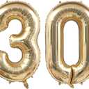 40 Inch Light Gold 30 Number Balloons White Gold Giant 30 Foil Mylar Helium Large Digital Balloon Champagne Gold Birthday Numbers Jumbo Balloons 30th Anniversary Events Party Decorations Supplies