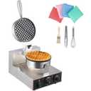 Commercial Electric Waffle Cone Maker - Stainless Steel, Nonstick Mold, Effic...