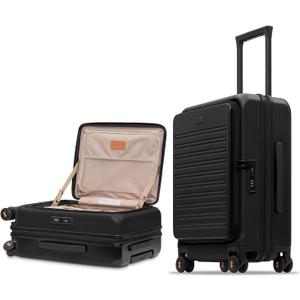 LEVEL8 Top Opening Carry on Luggage Expandable, Large Suitcases with Wheels Airline Approved, Hardside Luggage with Spinner Wheel for Men Women, 20 Inch, Black