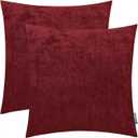 HWY 50 Red Burgundy Decorative Throw Pillows Covers Set 16x16 Inch for Couch Sofa Living Room Bed, Cashmere Soft Comfortable Solid Throw Pillow Cases Cushion Cover Pack of 2
