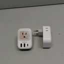 2 Pack European Plug Adapter USB C, TESSAN US to Europe Adapter 4 Outlets 3 USB Charger, Type C International Power Adaptor to Italy Spain France Portugal Iceland Germany, Europe Travel Essentials