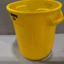 Rubbermaid Commercial Products BRUTE Heavy-Duty Round Trash/Garbage Can, 10-Gallon, Yellow, Outdoor Waste Container for Landscapers/Construction/Restaurants/Back of House/Offices/Warehouses