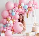 PartyWoo Pink Balloons 140 pcs Different Sizes of 18 12 10 5 Inch Pastel Pink Balloons Arch Kit Garland for Baby Shower Gender Reveal Birthday Bridal Shower Princess Party Decorations Pink-Q05