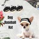 New York Embroidered Pet Hat, Black and Cream Plush Winter Cap for Dogs and Cats (Black, Medium)
