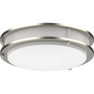 DYMOND LED Ceiling Light Fixture Flush Mount 4000K Natural Daylight Dimmable Surface Mount Brushed Nickel Ceiling Lamp for Kitchen, Hallway, Bathroom, Bedroom, Closet (14 Inch) (14 Inch)