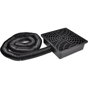 Prestantious Low Profile Catch Basin Drain Kit Downspout Extender, 12"12" Catch Basin Gutter Downspout Extensions with 2" ID Flexible Pipe, Pipe Stretched Length 16.4ft, Rainwater Drainage System