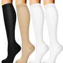 4 Pairs Compression Socks for Women and Men-Circulation Best Support Socks for Running,Athletic,Cycling