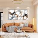 Large Wall Art - Framed Canvas Wall Art Abstract Wall Decor for Living Room - Modern Minimalist Style Artwork Decorations Wooden Frames for Canvas Paintings 2958IN