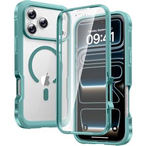 Diaclara Magnetic Designed for iPhone 17 Pro Max Case Full Body Bumper,[Compatible with MagSafe] Military Drop Proof Cover with Built-in Touch Sensitive Anti-Scratch Screen Protector,Green