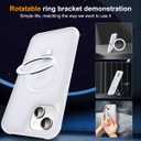 Compatible with iPhone 15 Case with Invisible Magnetic O-Ring Stand Military-Grade Phone Case for iPhone 15 6.1" [Compatible with Mag-Safe][Great Grip Feeling],Translucent