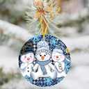Snow Man Christmas Ornaments for Christmas Tree Snow Man Tree Ceramic Ornament Hanging Snowmen Ornaments for Xmas Holiday Home Decor Gift Exchanges Idea Party Supplies(Three1)