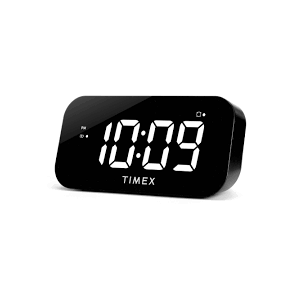 Timex Alarm Clock with Large Display and 5W USB Charging Port, Digital Alarm Clock for Bedroom Includes 100-240V Universal Power Adapter (T1120B-Black)
