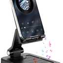 Gifts for Men and Women, Phone Stand with Bluetooth Speaker and 360 Rotable Angle Adjustable Phone Holder for Desk with HD Subwoofer Sound Fits Phones,Tablet, Birthday Gifts for Boys/Girls (Black)
