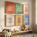 6pcs Children'S Bible Verse Canvas Wall Art Boho Bible Inspirational Quote Posters Prints Paintings Christian Education Wall Decor Pictures for Nursery Kids Bedroom Classroom Home Decoration Unframed