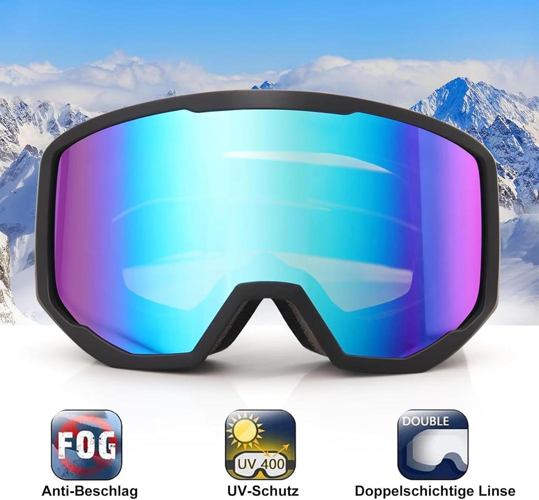 EXP VISION Ski/Snowboard Goggles for Men Women, OTG Snow Goggles Anti Fog UV Protection