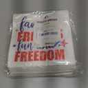 Iconikal 75-Count, 4th of July, American Flag, Disposable Dinner Paper Party Napkins, Patriotic Americana