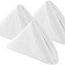 Bailarina Cloth Napkins Set of 120, 17x1 inches Dinner Napkins Cloth Washable, Polyester Square Table Cloth Napkin Bulk with Hemmed Edges Ideal for Banquets, Parties and Weddings-White