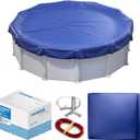 Winter Pool Cover 12 ft Round for Above Ground | Extra Thick & Durable Above-Ground Pool Cover | Sapphire Series of Premium Cold- and UV-Resistant Pool Cover | by Yankee Pool Pillow