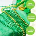 JOYIN 24 PCS St. Patricks Day Necklace Set, 8 Green and 8 Gold Bead Necklaces and 8 Green Shamrock Bead Necklaces, St Patrick Accessory Set, Irish Carnival Dress Up Party Favor Supplies