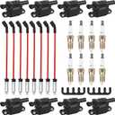 8Pcs UF413 Square Ignition Coils with 8mm Spark Plug Wires Set & Iridium Spark Plugs Compatible with Chevy Silverado Suburban Tahoe, GMC Sierra Yukon, Cadillac, Buick 4.8L 5.3L 6.0L 6.2L