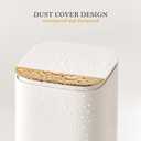 Makeup Brush Holder with Lid, Push Pop-Up Makeup Brush Organizer,4 Slots Makeup Cosmetics Organizerfor Vanity Decor, Bathroom Countertop ,Large Capcity, Dustproof,Waterproof | White and Gold