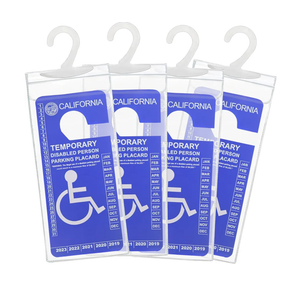 12 PCS Handicap Placard Holder - Ultra Transparent Disabled Parking Permit Placard Protective Holder Cover with Large Hook for Auto Accessories