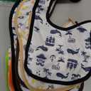 7Pcs Cotton Waterproof Baby Bibs Hook Loop Closure Newborn Bib Keepsake Baby Gift for Drooling Feeding Eating (Multicolor)