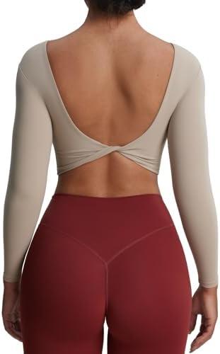 Aoxjox Long Sleeve Crop Tops for Women Emma Twist Back Workout Cropped T Shirt Top Size M Aoxjox Long Sleeve Crop Tops for Women Emma Twist Back Workout Cropped T Shirt Top Size M