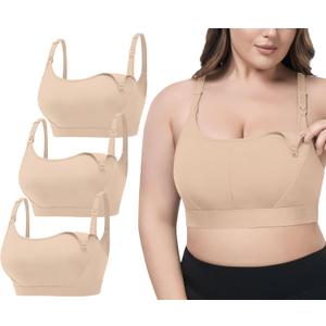 Women Maternity Pregnancy Nursing Bras for Breastfeeding - 3Pack(S-4XL) - Adjustable Comfortable Bralette (Medium)