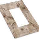 Tree Annual Rings Burl Texture Brown Wood Grain Print Decorative Outlet Covers 1 Gang Single Rocker Light Switch Cover Plate Wall Plates GFCI Faceplate for Farmhouse Bedroom Decor