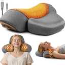 3-in-1 Neck Massager Pillow, Neck Massager for Pain Relief Deep Tissue, Massage Pillow with Heat, Vibration & Airbag Traction, 3D Ergonomic Cervical Hump Corrector Massage for Home Office