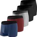 Battewa Incontinence Underwear for Men Cotton Leak Proof Boxer Briefs Absorbent Postoperative Bladder Control Adults 50mL (Large, 5colors)