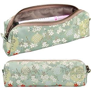Embroidered Small pencil case, pencil pouch,Portable Pencil Bag,Cosmetic Bag Coin Pouch,Office Stationery Organizer, woman,Adult (Orange-red)