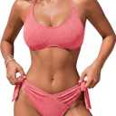 Blooming Jelly Womens Bikini Sets Two Piece Mid Rise Swimsuit Sparkly Cheeky Curvy String Sexy Bathing Suit 2026 (Pink, S)