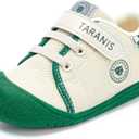 Toddler Shoes Boys Girls Infant Sneakers Non-Slip Rubber Sole Baby Crib First Walker Shoes (7.5 Toddler, A Green-white)