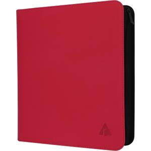 Trading Card Binder, 9 Pocket Fit 1404 Cards - Metal D-Ring Card Holder with 78 Double-Sided Clear Pages, Top-Loading Collectors Album -Red