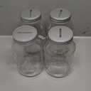 kitchentoolz Large Coin Bank Tip Jar with Slotted Silver Lid Holds Over $300 in Coins- Used for Piggy Bank and Raffle Ticket Drawing - Glass Money Jar Made in USA 4 pcs