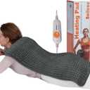 Boileau Electric Heating Pad for Back Pain and Period Cramps Relief, 17"x33" Extra Large XXXL, 3 Heating Levels Heat Pad with 2-Hour Auto Shut Off, Gifts for Women and Mom, Grey