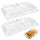 Kerty 4 Pack Polycarbonate Hinged Dome Covers, 21" x 13" x 2.56" Full Size Rectangle Dome Cover for Tray, Clear Chafing Dish Cover for Buffet, Restaurant, Catering, Parties