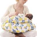 Momcozy Innovative Safety Guard Nursing Pillow for Breastfeeding- Wider Feeding Pillows for More Support for Mom & Baby- Easier Nursing & Hand Free- Fit for All, Removable Cotton Cover