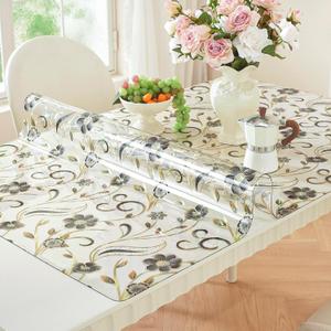 LovePads Floral Table Cover Protector 24 x 48 Inch, 1.5mm Thick Desk Mat | Waterproof Vinyl Tablecloth, Anti-Scratch & Wear-Resistant Surface, Wipe Clean Table Mat for Kitchen, dresser & Coffee Table