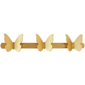 Angoily 1pc Creative Butterfly Wall Hooks High-Grade Decorative Coat Hangers for Bedroom Towel and Clothes Organization Easy Installation Smooth Polished Surface (45x9.5cm)