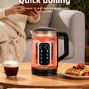 Electric Tea Kettle with Temperature Control, Glass smart Water Boiler for Tea, Coffee & Boil, Automatic Shut Off, 12h Keep Warm & One-Touch 6 Presets