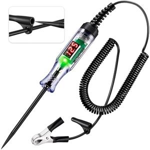 WINAMOO Automotive Test Light with 3-48V LED Digital Voltage Display, Auto Circuit Tester with Voltmeter & Dual Color Polarity Indicate, Electric Test Pen w/Stainless Probe for Car/Truck/SUV Checker