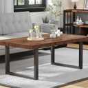 Rustic Brown Coffee Table, Industrial Wood Living Room Table 47 Inch